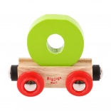 Wagon en bois pour circuit Bigjigs Rail - lettre O