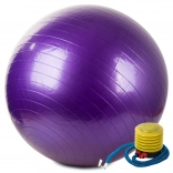 Gymnastikball 65 cm mit Pumpe, violett