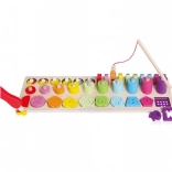 Houten educatieve set 4-in-1 met cijfers, vormen en magnetisch vissen