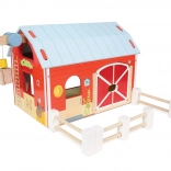 LE TOY VAN Wooden Barn – Red Farm for Kids