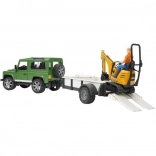 Spielset Bruder SUV und Ketten-Minibagger JCB mit Anhänger