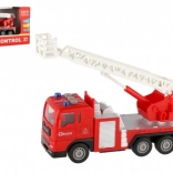 Friction-powered fire truck with lights and sounds