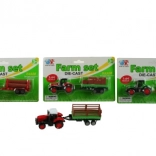 tractor with trailer, metal and plastic, 16.5 cm