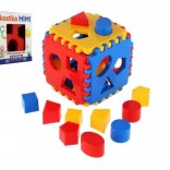 Shape-sorting cube for children, plastic, 13 × 13 × 13 cm