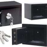 Home steel key lock safe, black 35 × 25 × 25 cm