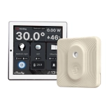 Shelly Wanddisplay Wi‑Fi/BLE weiß + BLU H&T Ivory – smartes Set aus Panel und Sensor