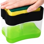 Distributeur de savon liquide et de détergent avec porte-éponge 600 ml