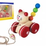 Pull-Along Cat with Mouse Wooden Toy