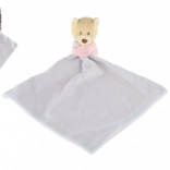 Doudou couverture avec ourson Miluš 25 cm, rose‑bleu
