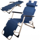 Klappbarer Zero-Gravity-Strandstuhl und Liege 2-in-1, blau