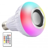 ampoule LED RGB colorée E27 avec haut-parleur Bluetooth et télécommande