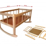 Wooden Doll Cradle 50 × 28 cm