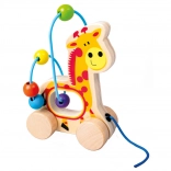 BINO Bead Maze Giraffe – Wooden Pull-Along Toy