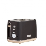 Zweischlitz-Edelstahl-Toaster, schwarz