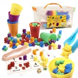 Montessori set for learning counting with colorful bears 116 pcs