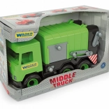 Green WADER Middle Truck garbage truck, 42 cm, in box