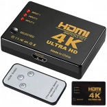 HDMI-Umschalter 3×1 mit Fernbedienung, 4K UHD