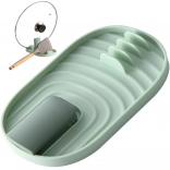 Grüne Küchenunterlage für Geschirr und Deckel