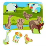wooden insert puzzle farm animals LUCY & LEO, 7 pieces