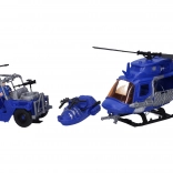 Police Play Set with Figures and Helicopter