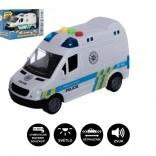 Friction-Powered Police Van with Light and Sound, 15 cm
