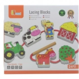 VIGA Wooden Threading Farmer Blocks Montessori