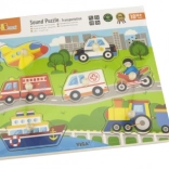 Wooden Sound Puzzle Transport Vehicles Viga
