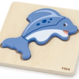 Wooden insert puzzle dolphin VIGA