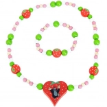 Detoa necklace and bracelet Little Mole and strawberries