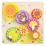 Wooden Gear Wheels with Bee Motif from Le Toy Van