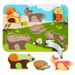 Lucy & Leo wooden insert puzzle forest animals, 7 pieces