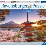 Ravensburger puzzle view of Fuji and cherry blossoms 1000 pieces