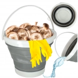 Opvouwbare siliconen emmer 10 L grijs