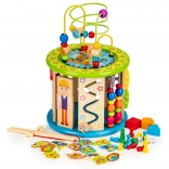 educational wooden cube with games and fishing ecotoys