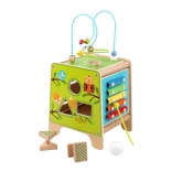 Wooden 5-in-1 activity cube with xylophone LUCY & LEO