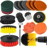 Kit d’éponges et de brosses de polissage pour perceuse, 23 pièces
