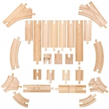 BIGJIGS RAIL wooden tracks, 25-piece set