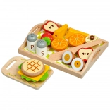 Lucy & Leo wooden breakfast set with magnets on a tray