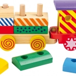 Small foot houten trek-trein kleurrijk