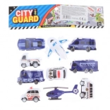 Set of Police Vehicles with Airplane and Helicopter