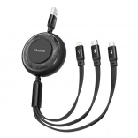 Kabel 3-in-1 USB zu USB-C / Lightning / Micro USB schwarz