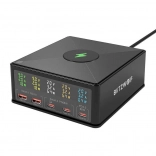 Ladestation BLITZWOLF 160 W, 3× USB‑C, 2× USB‑A mit kabellosem Laden