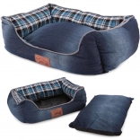 Pet bed for dogs and cats with removable cushion L