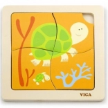 Wooden Puzzle Little Turtle with 4 Pieces