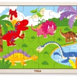 Wooden dinosaur puzzle 24 pieces