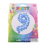 Blue inflatable balloon number 9 with stars 78 × 50 cm