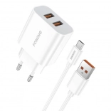 Schnellladegerät FONENG 2× USB 12 W mit Micro‑USB‑Kabel