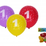 Luftballons zum Aufblasen 30 cm mit Zahl 1 – Set 5 Stück