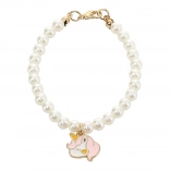 Pearl necklace with unicorn for dolls 39–48 cm