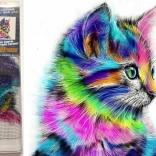 Diamond Painting Rainbow Kitten 30 × 40 cm